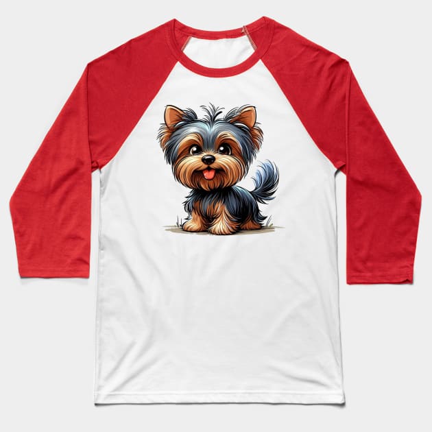 Cute Yorkshire terrier Baseball T-Shirt by Dmytro